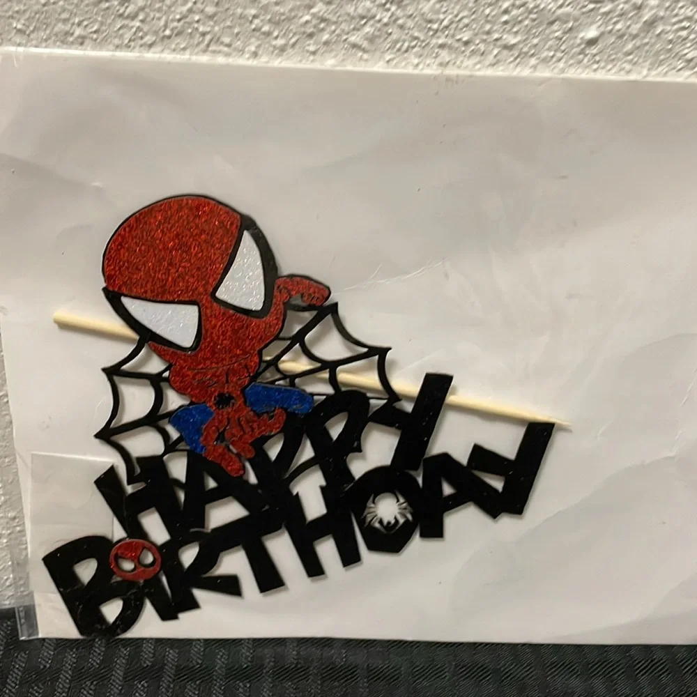 Spiderman Happy Birthday Cake Topper for Boy Children Men Birthday Party Decora